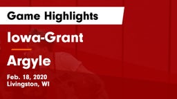 Iowa-Grant  vs Argyle  Game Highlights - Feb. 18, 2020