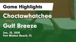 Choctawhatchee  vs Gulf Breeze  Game Highlights - Jan. 23, 2020