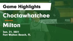 Choctawhatchee  vs Milton  Game Highlights - Jan. 21, 2021