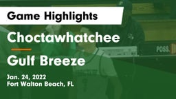 Choctawhatchee  vs Gulf Breeze  Game Highlights - Jan. 24, 2022