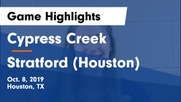 Cypress Creek  vs Stratford  (Houston) Game Highlights - Oct. 8, 2019