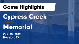 Cypress Creek  vs Memorial  Game Highlights - Oct. 25, 2019