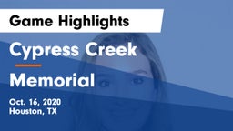 Cypress Creek  vs Memorial  Game Highlights - Oct. 16, 2020