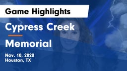 Cypress Creek  vs Memorial  Game Highlights - Nov. 10, 2020