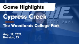 Cypress Creek  vs The Woodlands College Park  Game Highlights - Aug. 12, 2021