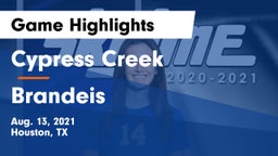 Cypress Creek  vs Brandeis  Game Highlights - Aug. 13, 2021