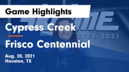 Cypress Creek  vs Frisco Centennial Game Highlights - Aug. 20, 2021