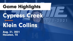 Cypress Creek  vs Klein Collins  Game Highlights - Aug. 31, 2021