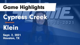 Cypress Creek  vs Klein  Game Highlights - Sept. 2, 2021