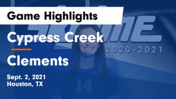 Cypress Creek  vs Clements  Game Highlights - Sept. 2, 2021