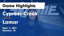 Cypress Creek  vs Lamar  Game Highlights - Sept. 3, 2021