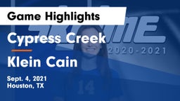 Cypress Creek  vs Klein Cain Game Highlights - Sept. 4, 2021
