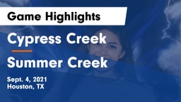 Cypress Creek  vs Summer Creek  Game Highlights - Sept. 4, 2021