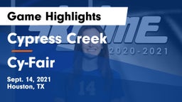 Cypress Creek  vs Cy-Fair  Game Highlights - Sept. 14, 2021