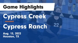 Cypress Creek  vs Cypress Ranch  Game Highlights - Aug. 13, 2022