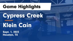 Cypress Creek  vs Klein Cain  Game Highlights - Sept. 1, 2023