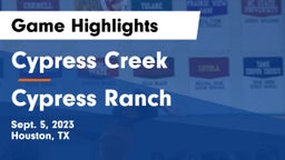 Cypress Creek  vs Cypress Ranch  Game Highlights - Sept. 5, 2023