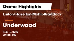 Linton/Hazelton-Moffit-Braddock  vs Underwood  Game Highlights - Feb. 6, 2020
