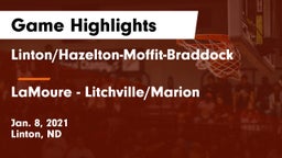 Linton/Hazelton-Moffit-Braddock  vs LaMoure - Litchville/Marion Game Highlights - Jan. 8, 2021