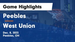 Peebles  vs West Union  Game Highlights - Dec. 8, 2023