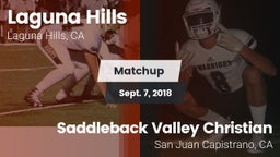 Matchup: Laguna Hills High vs. Saddleback Valley Christian  2018