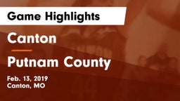 Canton  vs Putnam County  Game Highlights - Feb. 13, 2019