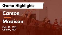 Canton  vs Madison Game Highlights - Feb. 20, 2019
