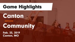 Canton  vs Community Game Highlights - Feb. 23, 2019