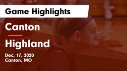 Canton  vs Highland Game Highlights - Dec. 17, 2020