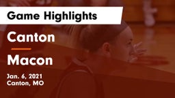Canton  vs Macon  Game Highlights - Jan. 6, 2021