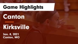 Canton  vs Kirksville  Game Highlights - Jan. 8, 2021