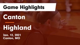 Canton  vs Highland  Game Highlights - Jan. 12, 2021