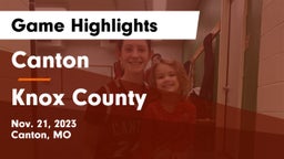 Canton  vs Knox County  Game Highlights - Nov. 21, 2023