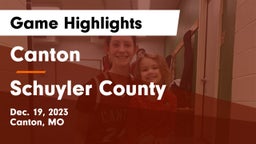 Canton  vs Schuyler County Game Highlights - Dec. 19, 2023