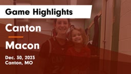 Canton  vs Macon  Game Highlights - Dec. 30, 2023