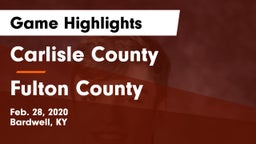 Carlisle County  vs Fulton County  Game Highlights - Feb. 28, 2020