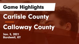 Carlisle County  vs Calloway County  Game Highlights - Jan. 5, 2021