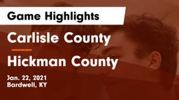 Carlisle County  vs Hickman County Game Highlights - Jan. 22, 2021