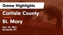 Carlisle County  vs St. Mary  Game Highlights - Feb. 23, 2021
