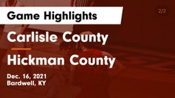 Carlisle County  vs Hickman County Game Highlights - Dec. 16, 2021