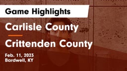 Carlisle County  vs Crittenden County  Game Highlights - Feb. 11, 2023