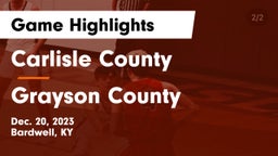 Carlisle County  vs Grayson County  Game Highlights - Dec. 20, 2023