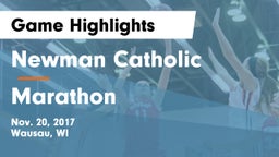 Newman Catholic  vs Marathon  Game Highlights - Nov. 20, 2017