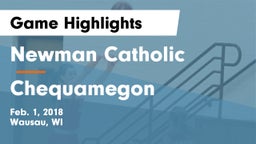 Newman Catholic  vs Chequamegon Game Highlights - Feb. 1, 2018