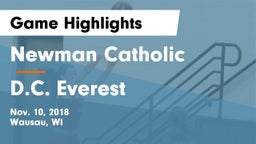 Newman Catholic  vs D.C. Everest  Game Highlights - Nov. 10, 2018