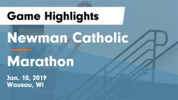 Newman Catholic  vs Marathon  Game Highlights - Jan. 10, 2019