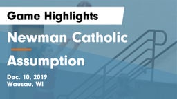 Newman Catholic  vs Assumption  Game Highlights - Dec. 10, 2019