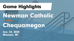 Newman Catholic  vs Chequamegon  Game Highlights - Jan. 24, 2020