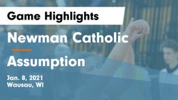 Newman Catholic  vs Assumption  Game Highlights - Jan. 8, 2021