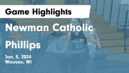 Newman Catholic  vs Phillips  Game Highlights - Jan. 5, 2024